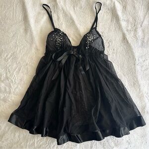 Victoria’s Secret Black Babydoll Slip Dress